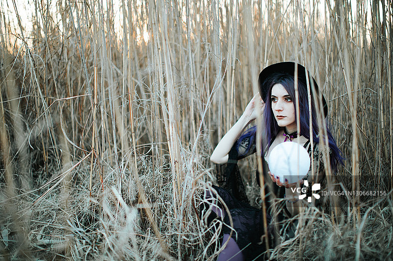 田野里的女巫图片素材