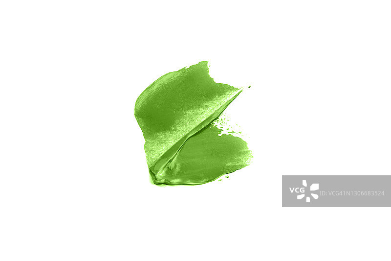 白色背景上的绿色奶油眼影图片素材