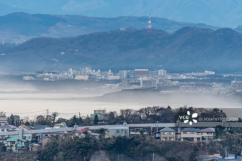 日本神奈川县的海边住宅区图片素材