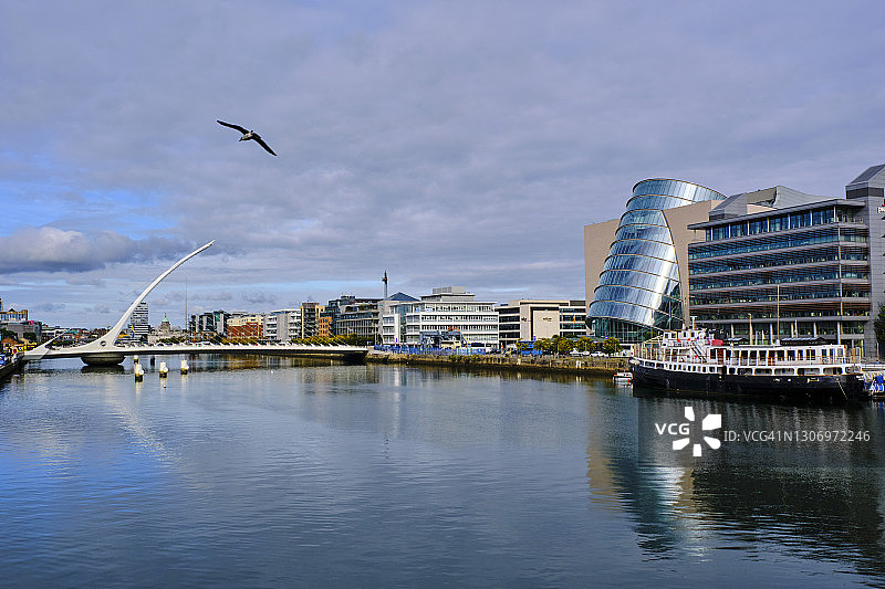 爱尔兰都柏林码头塞缪尔·贝克特桥图片素材