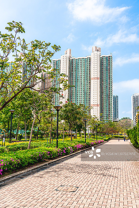 香港城市公园里的小路图片素材