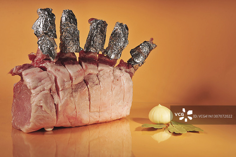 伊比利亚生肉排特写图片素材