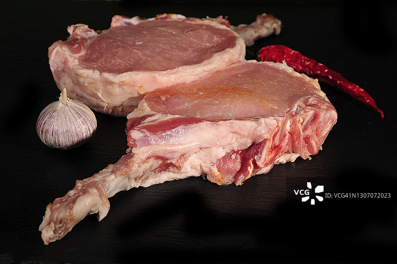 伊比利亚生肉排特写图片素材