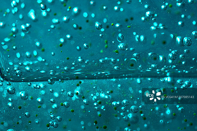 蓝色氧气气泡保湿洁面啫喱抽象背景图片素材