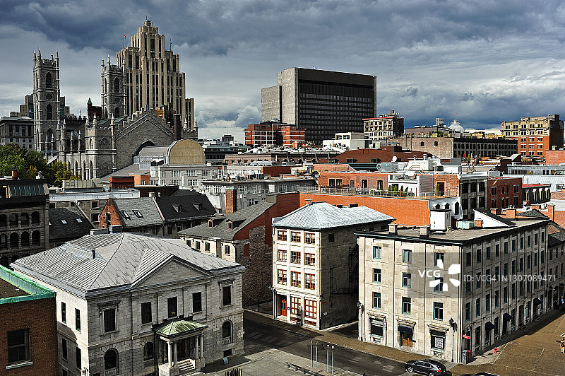 加拿大魁北克蒙特利尔老城区城市风光图片素材