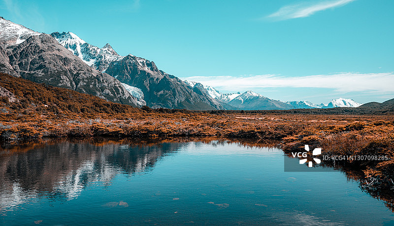 菲茨罗伊雪山全景图片素材