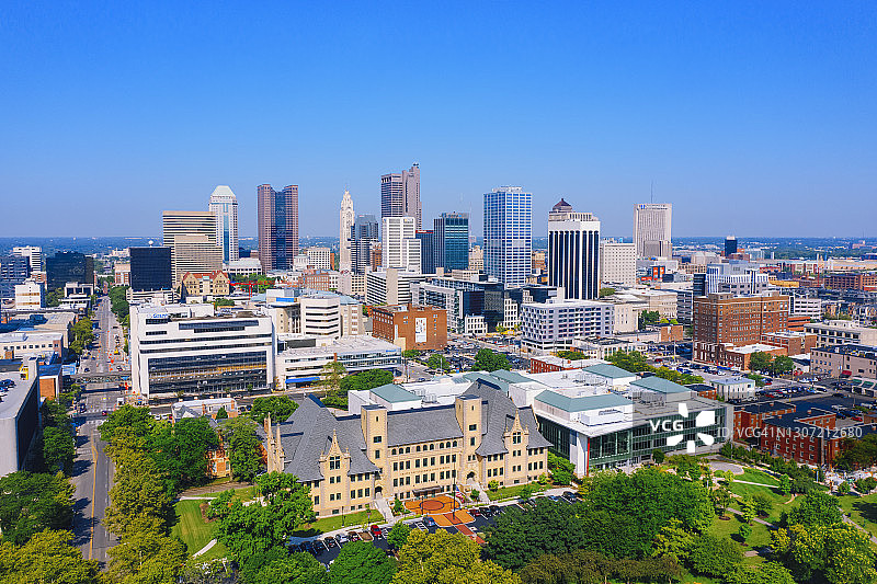 美国俄亥俄州哥伦布城市鸟瞰图图片素材