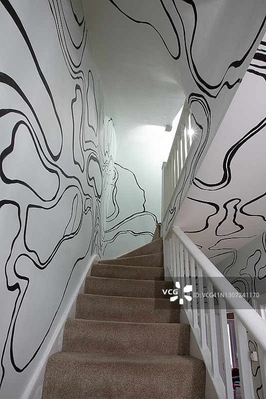 带有壁画的阶梯图片素材