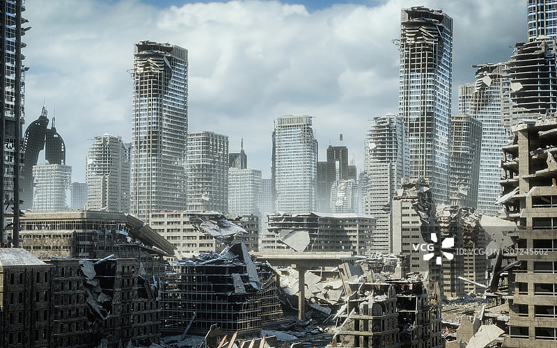 末日后的城市景观图片素材