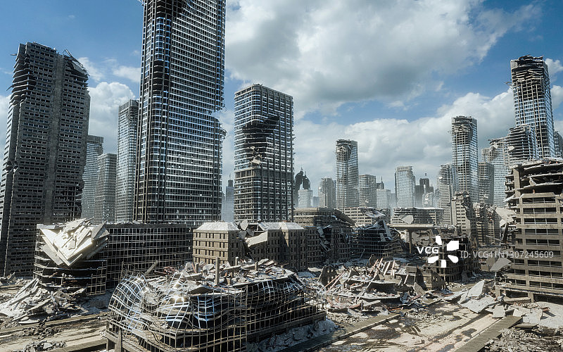 末日后的城市景观图片素材