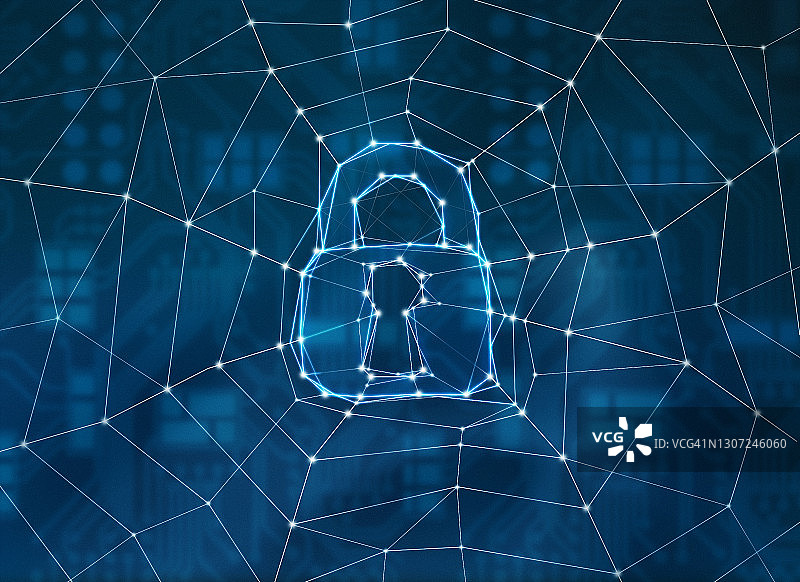 带有中心锁的互联网Web连接图片素材