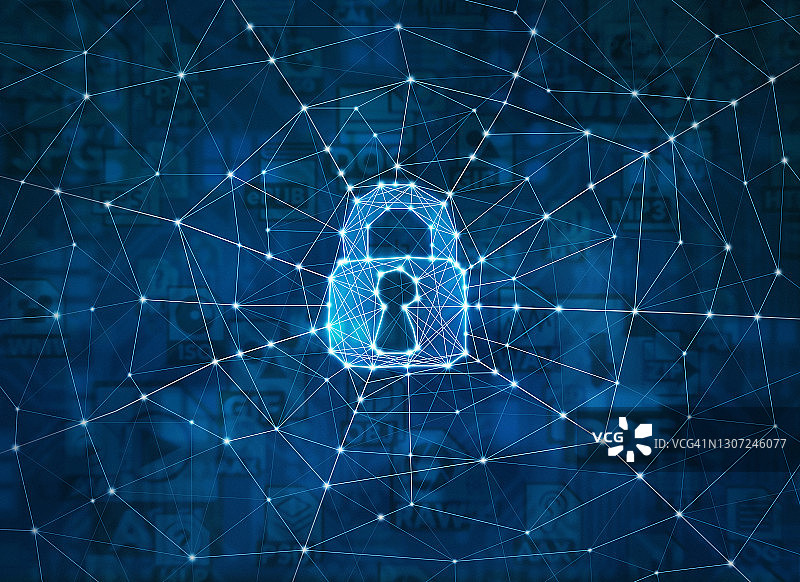 带有中心锁的互联网Web连接图片素材