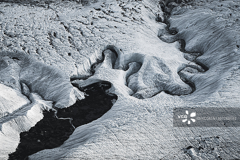 瑞士采尔马特戈尔内冰川的冰图片素材