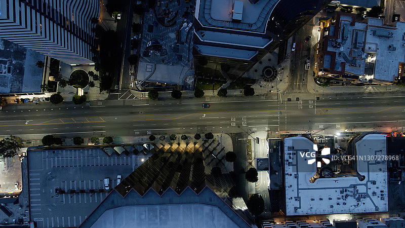 洛杉矶西部威尔希尔大道航拍图片素材