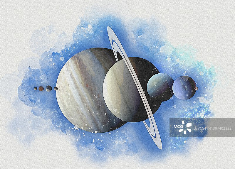 太阳系插图图片素材