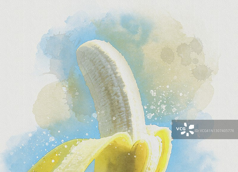 去皮香蕉插画图片素材