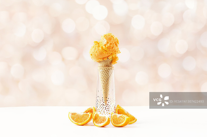 橙色冰糕冰淇淋甜筒图片素材