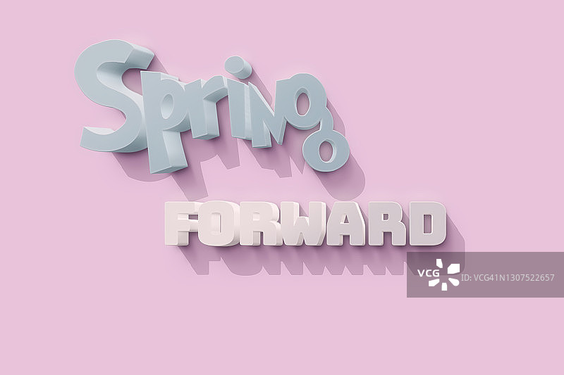 粉色背景上的3D春日字母图片素材