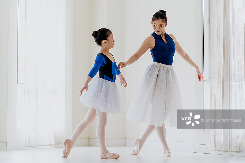 舞蹈课上老师指导学生图片素材