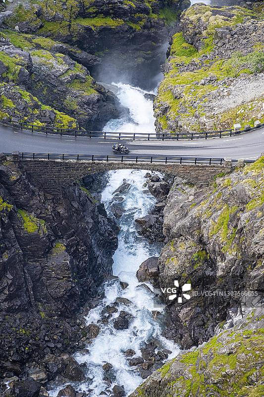 挪威斯特格弗森瀑布桥梁图片素材