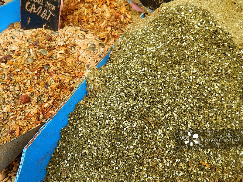 地中海风味，市场研磨扎塔图片素材