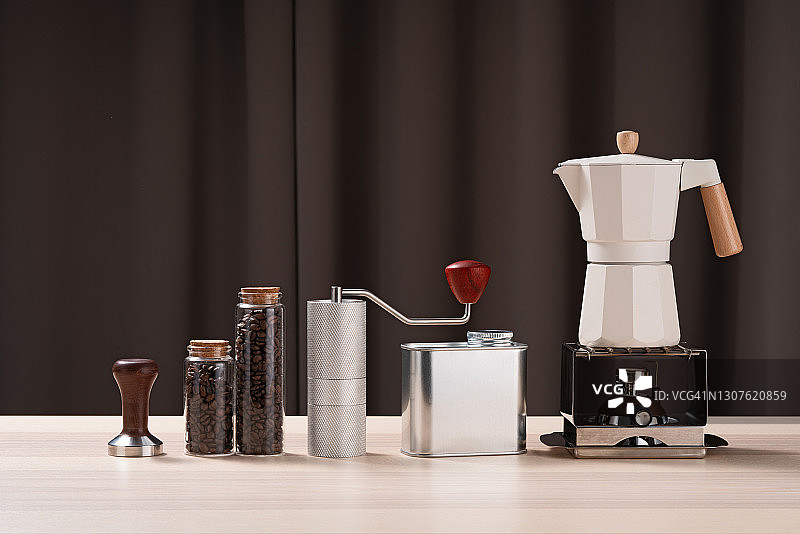 摩卡壶咖啡角图片素材