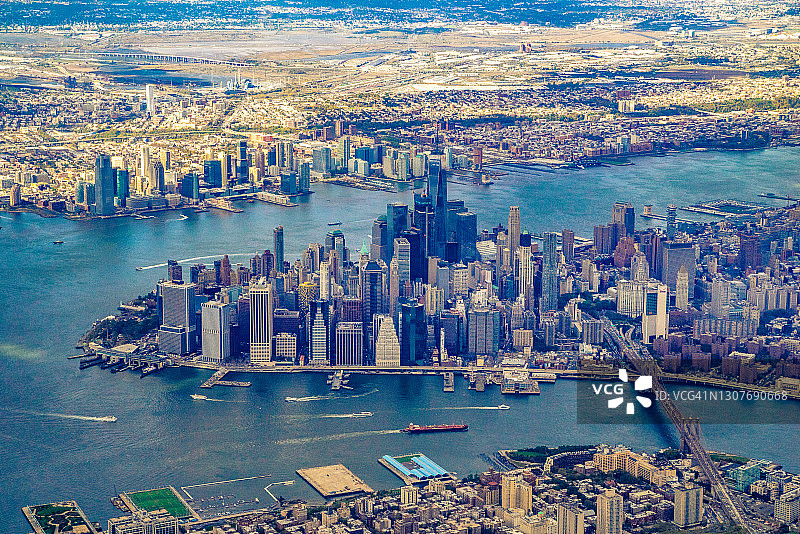 从飞机上看到的纽约图片素材