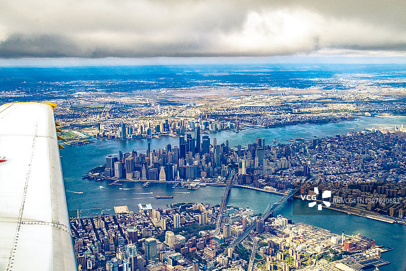 从飞机上看到的纽约图片素材