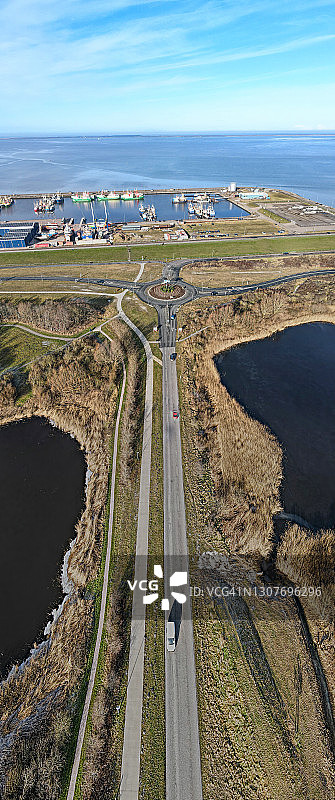 劳厄索格全景，荷兰弗里斯兰省图片素材