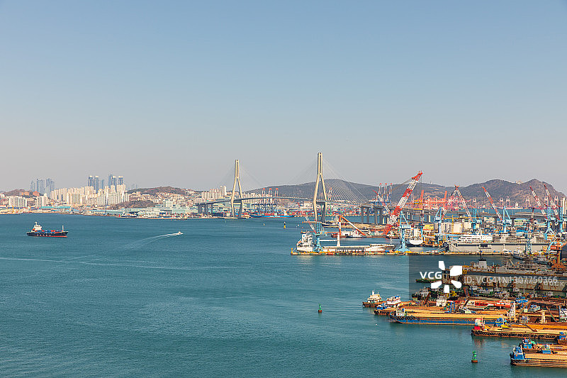 韩国釜山港海景图片素材