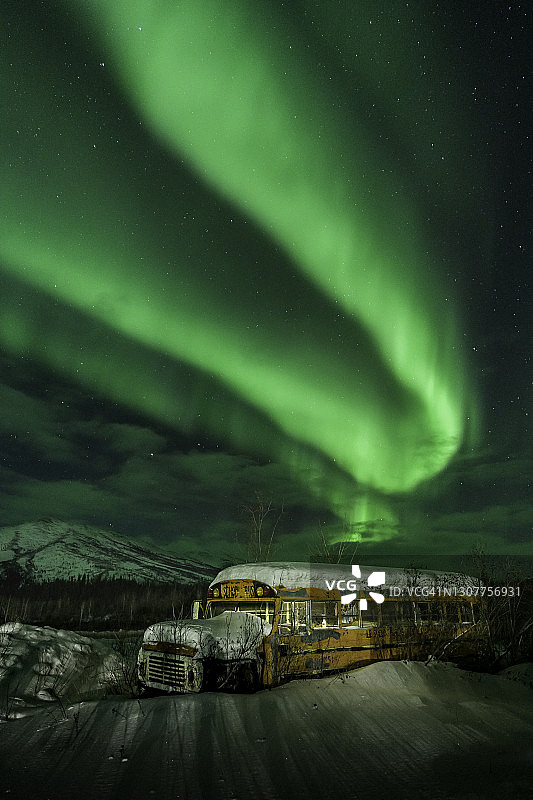 阿拉斯加的北极光图片素材
