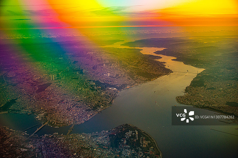 伊斯坦布尔金角湾航拍图片素材