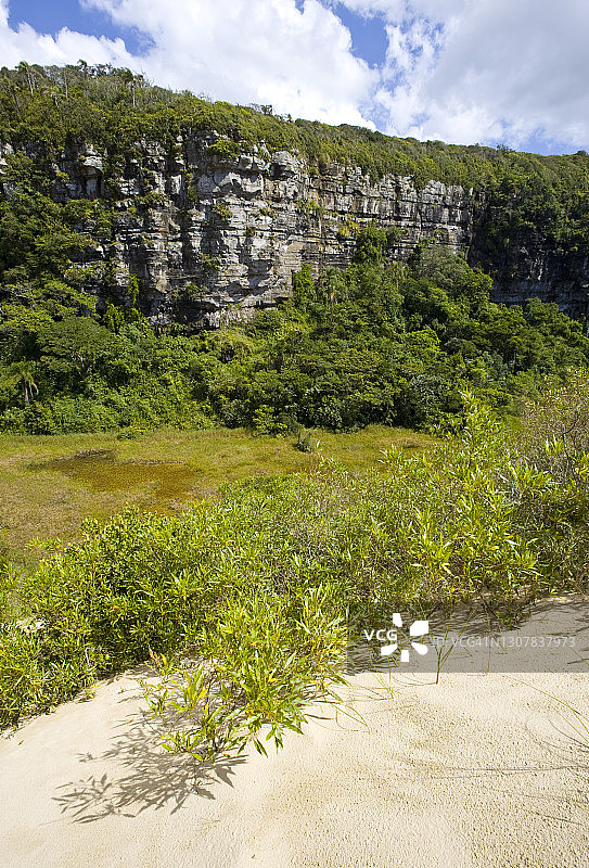 巴西圣卡塔琳娜州修道院山海滩悬崖沙丘景色图片素材