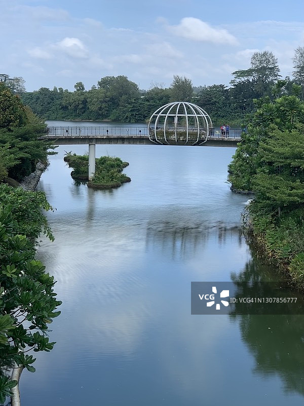 新加坡榜鹅水道东北部的宁静观景点图片素材