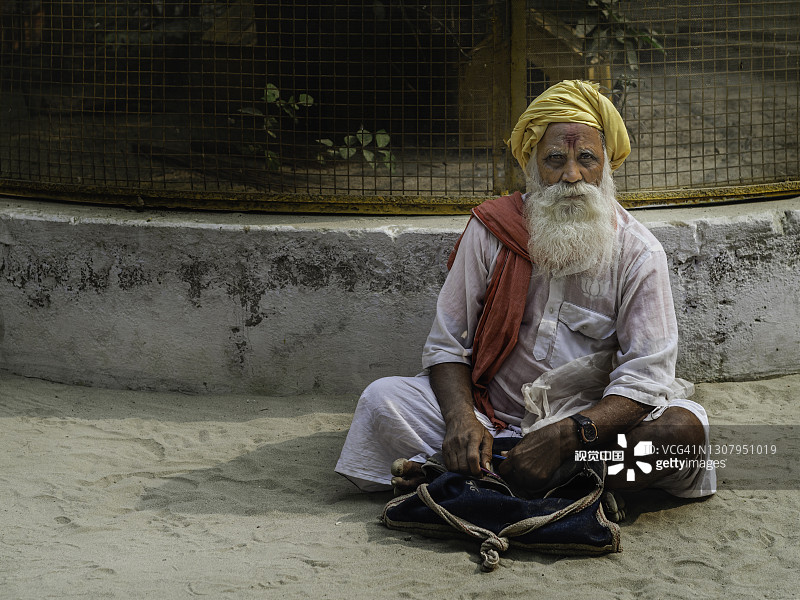 在印度北方邦温达文修行的湿婆教印度教徒图片素材