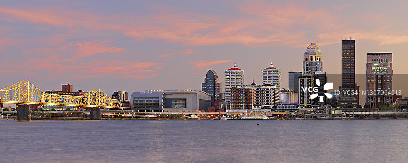 路易斯维尔天际线全景-肯塔基州图片素材