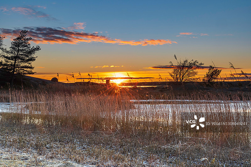 奥斯陆峡湾日落图片素材