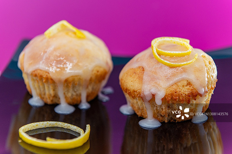 美味的柠檬松饼图片素材