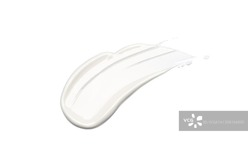 白色背景上的白色化妆品涂抹图片素材