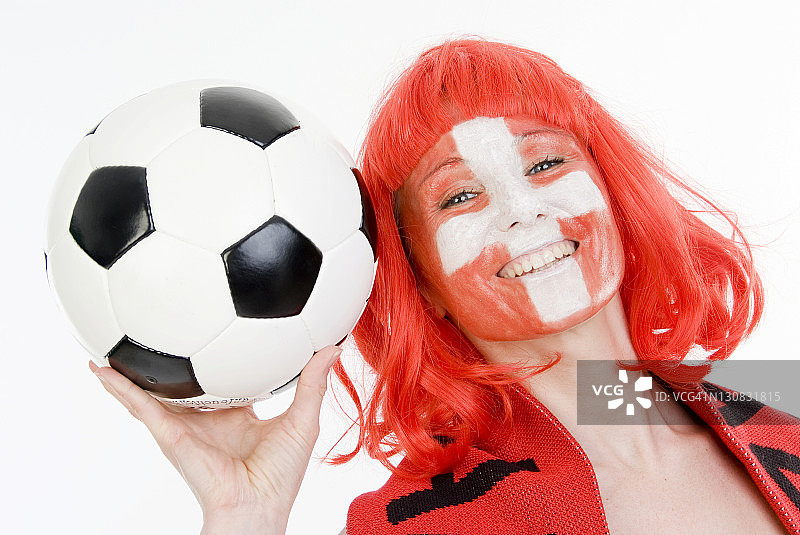 瑞士女足球迷图片素材