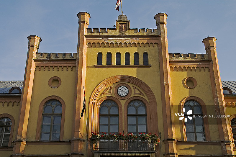 拉脱维亚库尔迪加市政厅，波罗的海国家图片素材