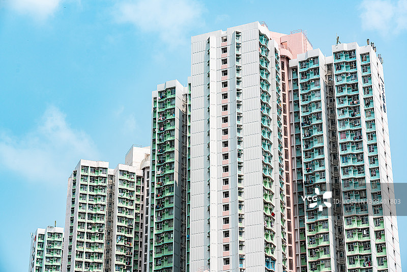 中国香港的建筑外墙，住宅房地产图片素材