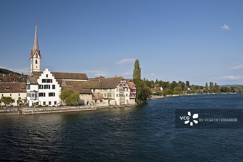 瑞士沙夫豪森州施泰因的历史古镇图片素材