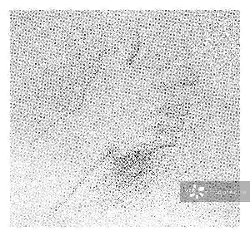 素描手 - 学习绘画的古老雕刻插图图片素材