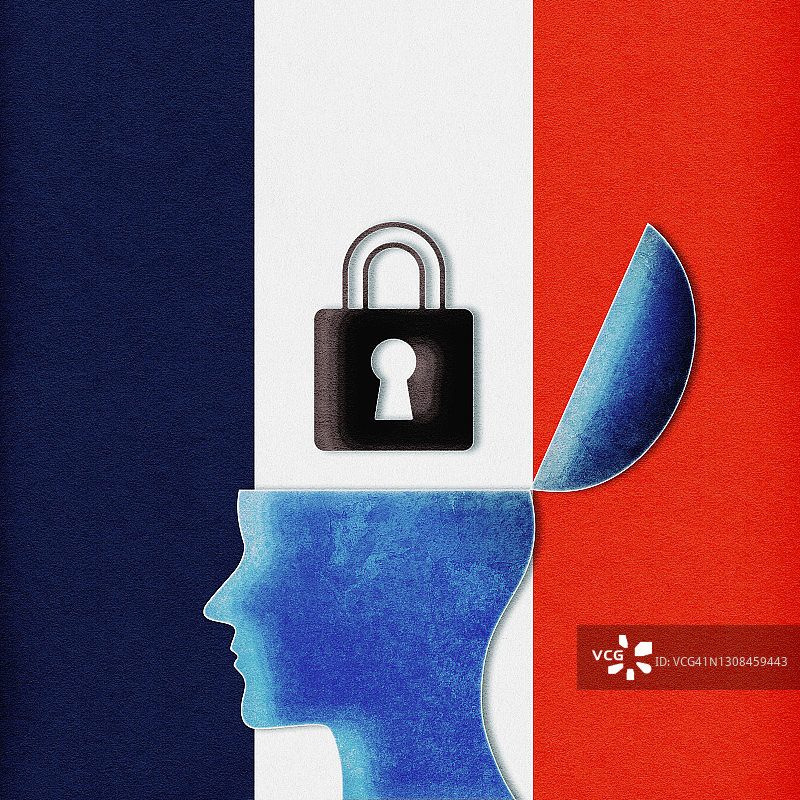 法国封锁状态插画图片素材
