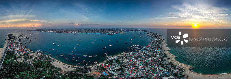 罗安达街头俯瞰，贫民窟与社会问题图片素材