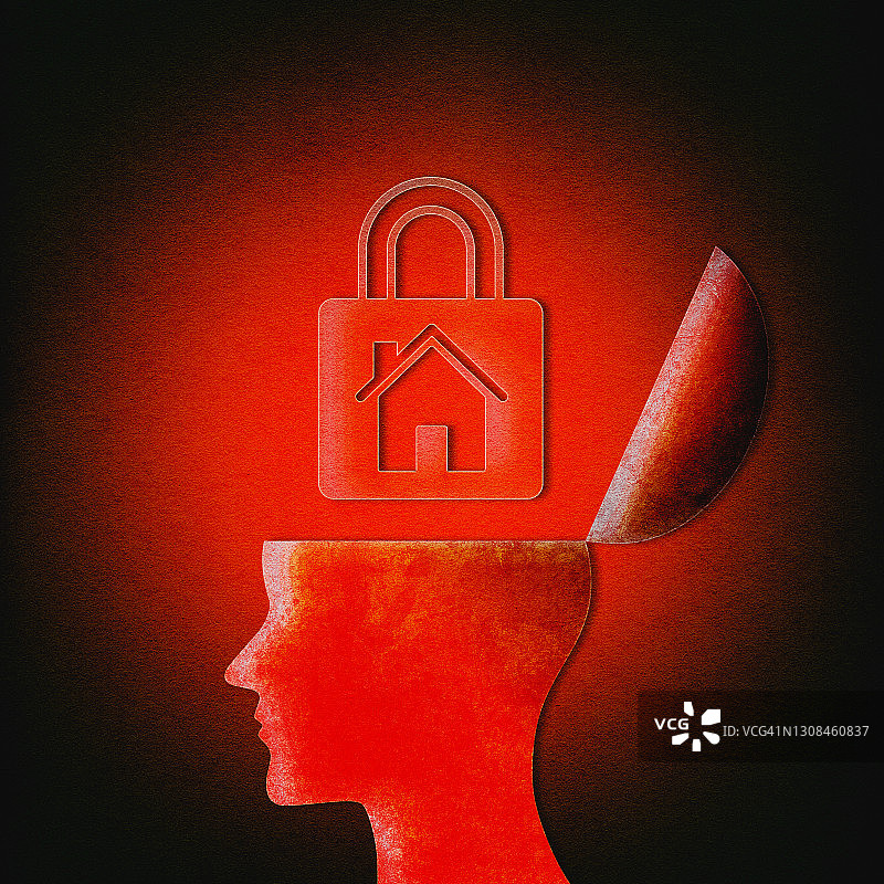 房屋锁头插画图片素材