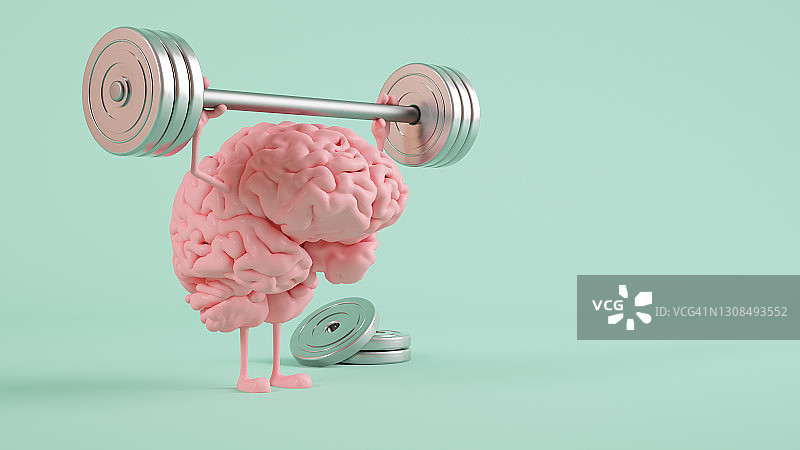 举重的3D渲染人脑图片素材
