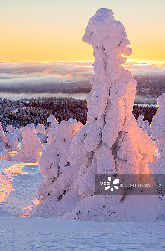 冬日仙境，德国哈尔茨山布罗肯图片素材