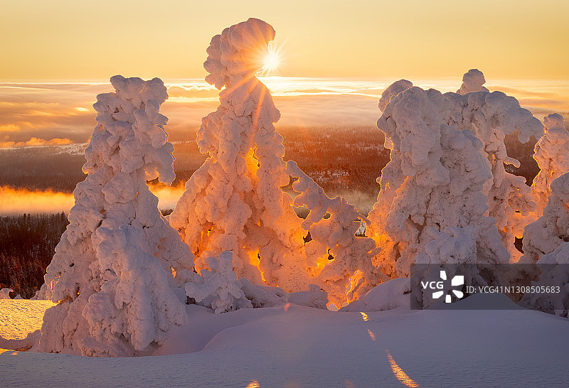 冬日仙境，德国哈尔茨山布罗肯图片素材